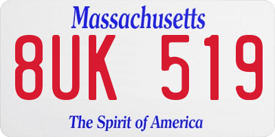 MA license plate 8UK519