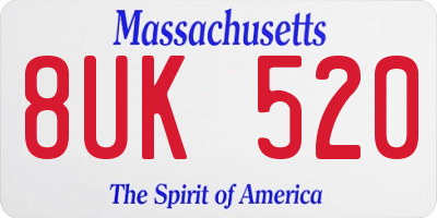 MA license plate 8UK520