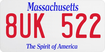 MA license plate 8UK522