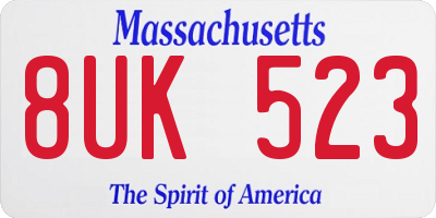 MA license plate 8UK523
