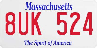MA license plate 8UK524