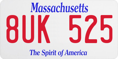 MA license plate 8UK525