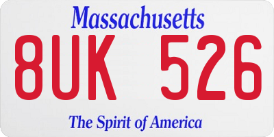 MA license plate 8UK526