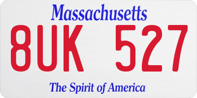 MA license plate 8UK527