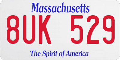 MA license plate 8UK529