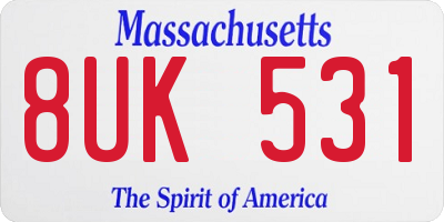 MA license plate 8UK531