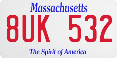 MA license plate 8UK532