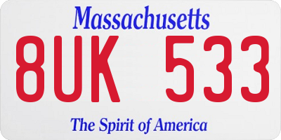 MA license plate 8UK533