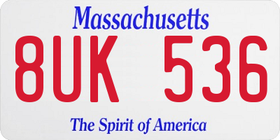 MA license plate 8UK536