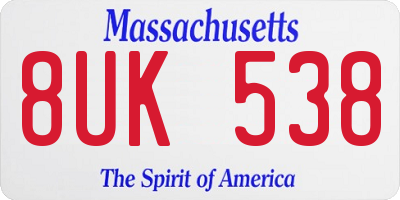 MA license plate 8UK538