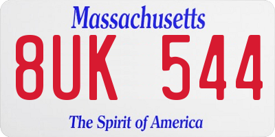 MA license plate 8UK544