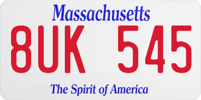 MA license plate 8UK545