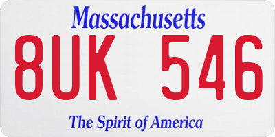 MA license plate 8UK546