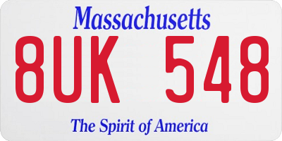 MA license plate 8UK548
