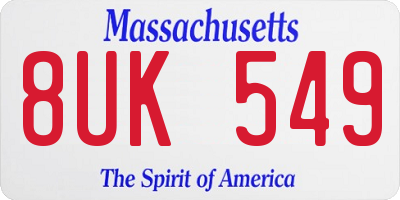 MA license plate 8UK549