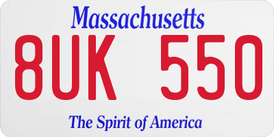 MA license plate 8UK550