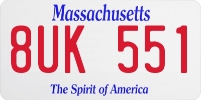 MA license plate 8UK551