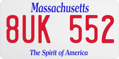 MA license plate 8UK552