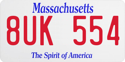 MA license plate 8UK554