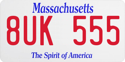 MA license plate 8UK555