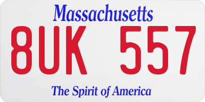MA license plate 8UK557