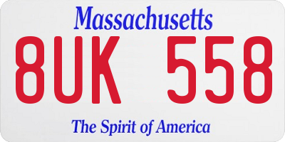 MA license plate 8UK558