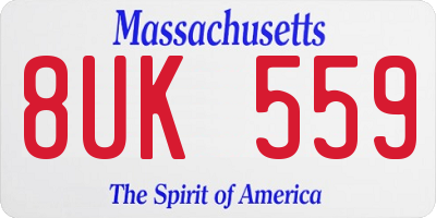 MA license plate 8UK559
