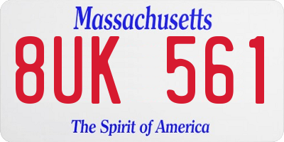 MA license plate 8UK561