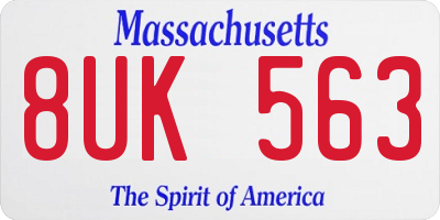 MA license plate 8UK563
