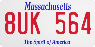 MA license plate 8UK564