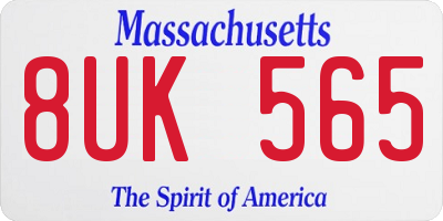 MA license plate 8UK565