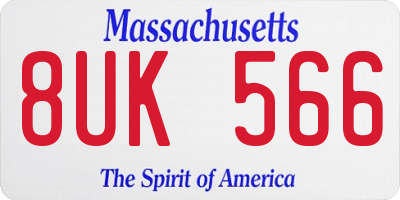 MA license plate 8UK566