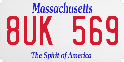 MA license plate 8UK569