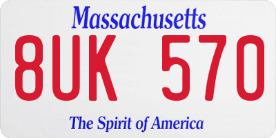 MA license plate 8UK570