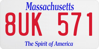 MA license plate 8UK571