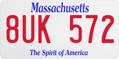 MA license plate 8UK572