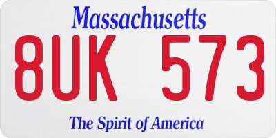 MA license plate 8UK573