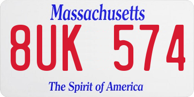 MA license plate 8UK574