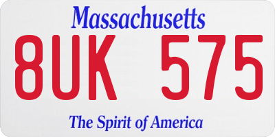 MA license plate 8UK575