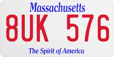 MA license plate 8UK576