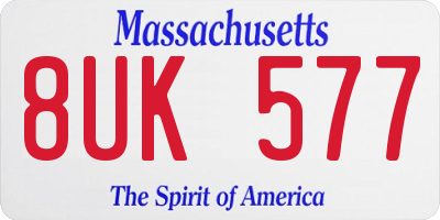 MA license plate 8UK577