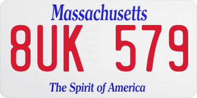 MA license plate 8UK579