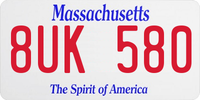 MA license plate 8UK580