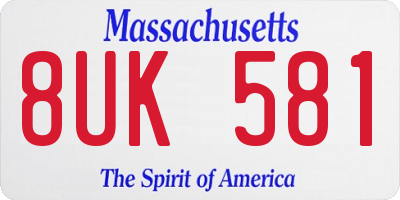 MA license plate 8UK581