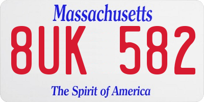 MA license plate 8UK582