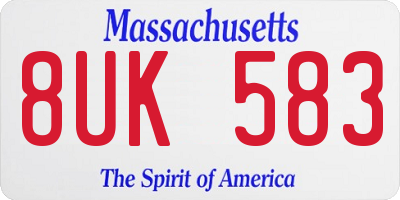 MA license plate 8UK583