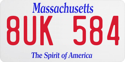 MA license plate 8UK584