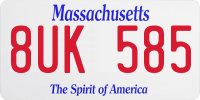 MA license plate 8UK585