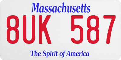 MA license plate 8UK587