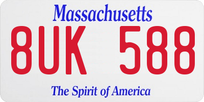 MA license plate 8UK588